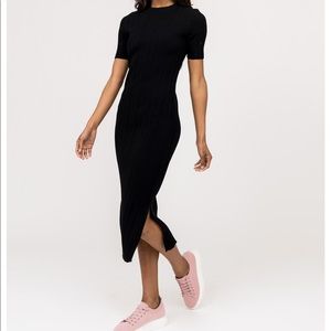 Rachel Parcell Rib Midi Pencil Dress in Black